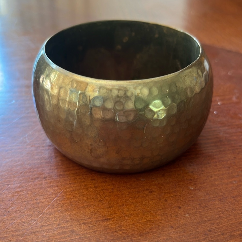 Brass Bangle Bracelet Hammered